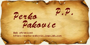 Perko Paković vizit kartica